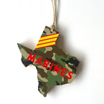 Load image into Gallery viewer, Marines Camo Texas Ornaments
