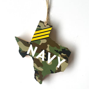 Navy Camo Texas Ornaments