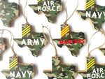 Load image into Gallery viewer, Air Force Camo Texas Ornaments
