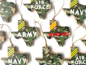 Marines Camo Texas Ornaments
