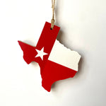 Load image into Gallery viewer, Red/White Team Spirit Texas Flag Ornaments
