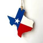 Load image into Gallery viewer, Blue/White/Red Team Spirit Texas Flag Ornaments

