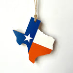 Load image into Gallery viewer, Orange/White/Blue Team Spirit Texas Flag Ornaments
