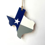 Load image into Gallery viewer, Blue/White/Grey Team Spirit Texas Flag Ornaments
