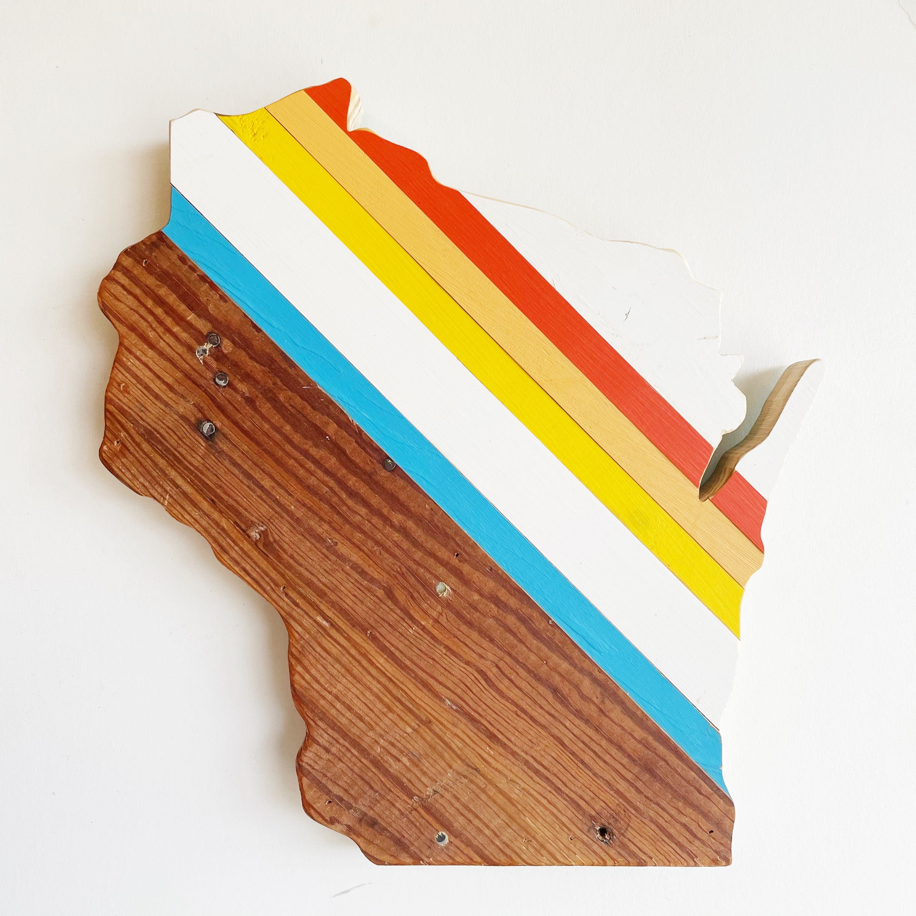 Retro Wisconsin Wall Hanging 15 in | One of a Kind