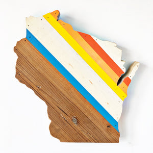 Retro Wisconsin Wall Hanging 15 in | One of a Kind