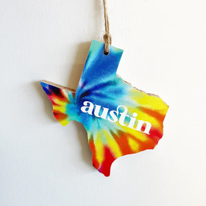 Austin Tie Dye Texas Ornaments